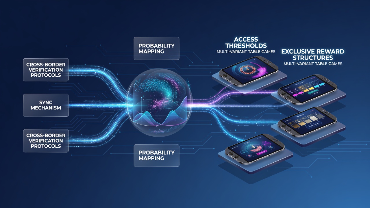 Cross-border verification systems integrated with mobile table game probability models on handheld devices