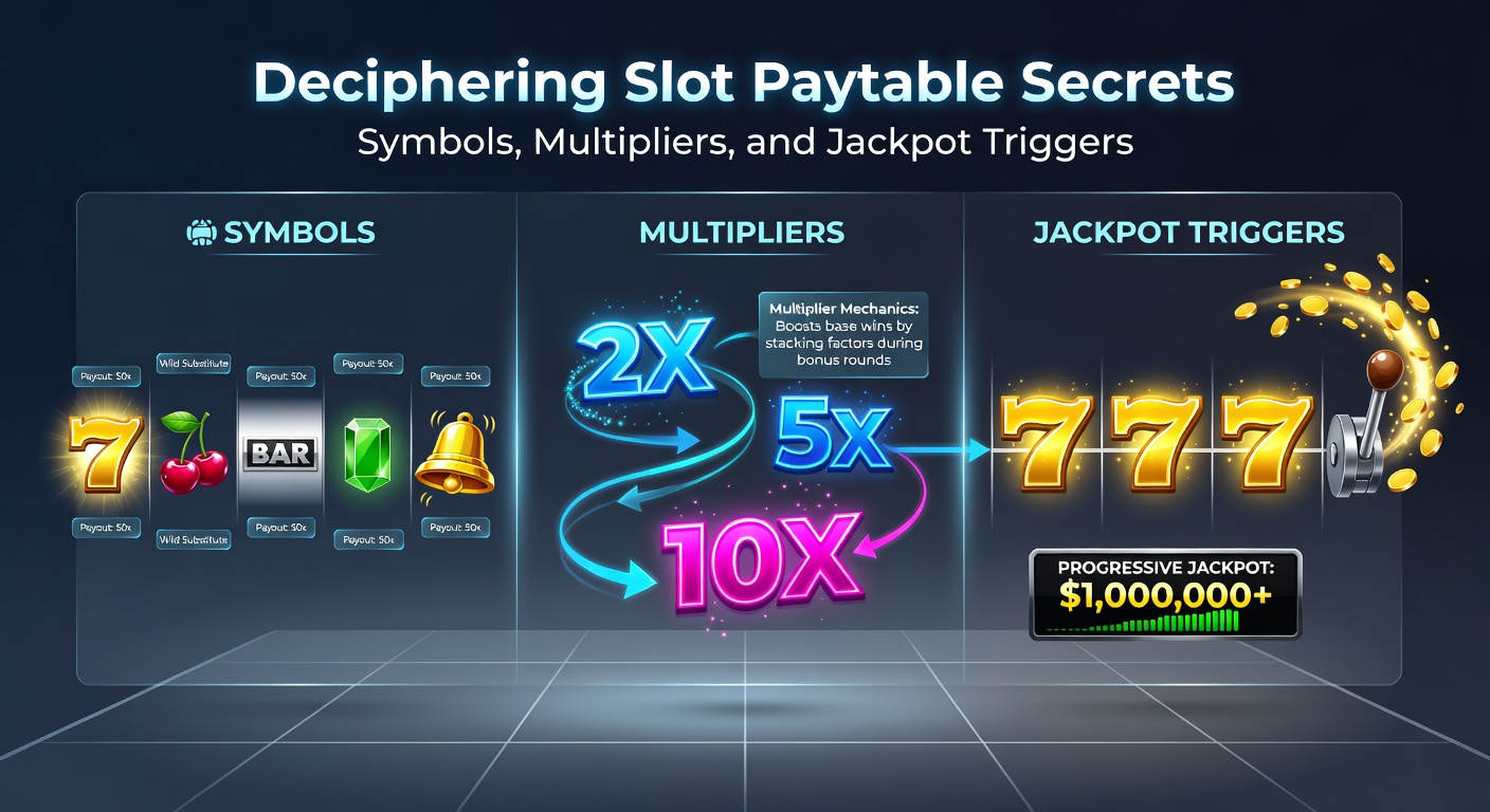 Illustration of multiplier icons exploding on a slot reel, showing x2, x5, and x10 boosts alongside cascading wins
