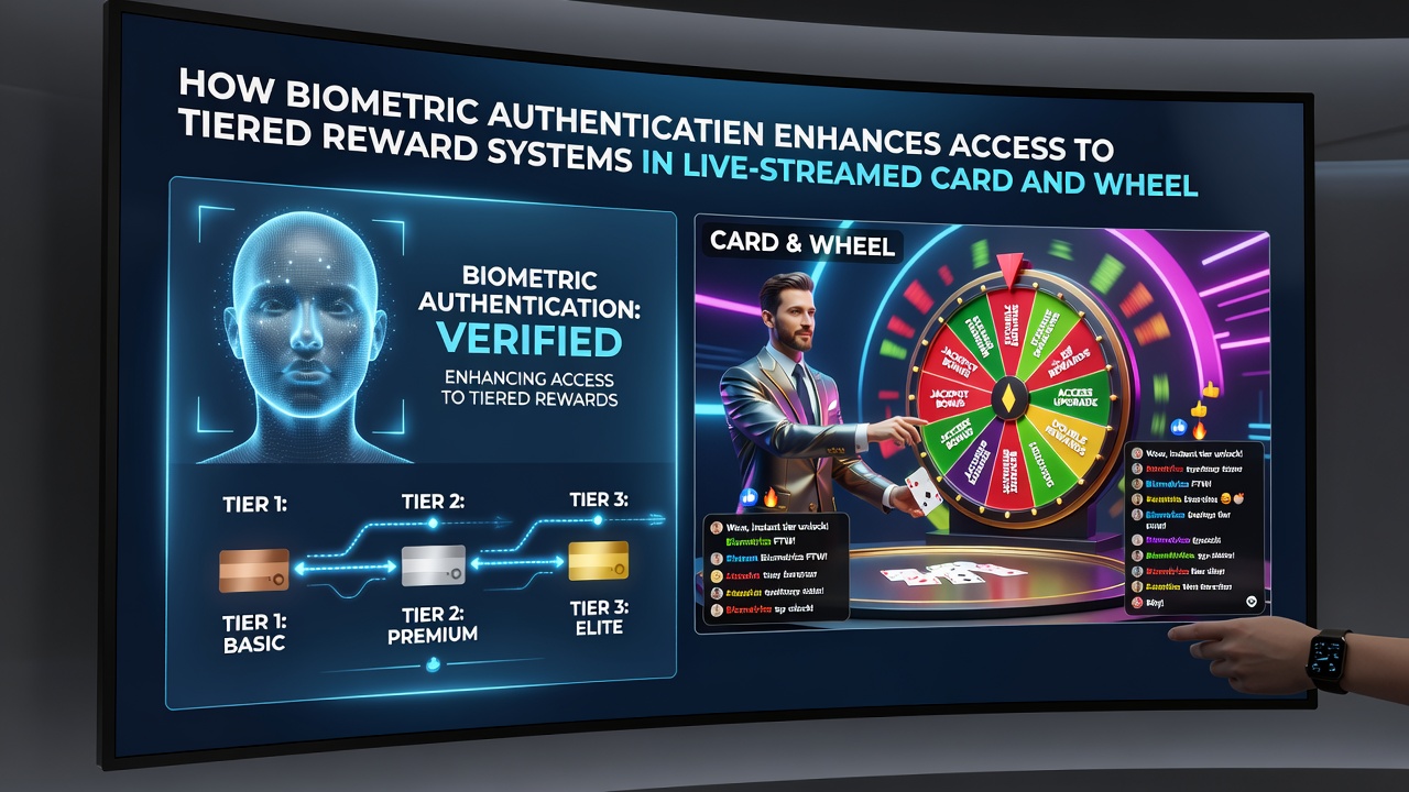 Live roulette wheel stream on smartphone with biometric overlay and tier progress bar
