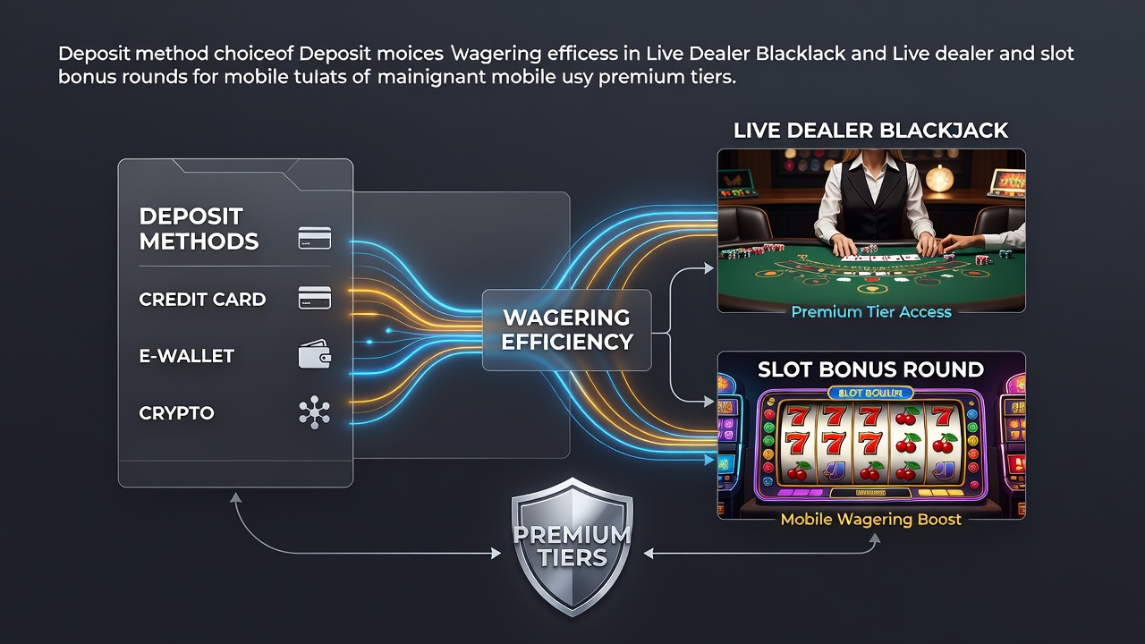 Mobile users selecting deposit methods on a smartphone screen while viewing live dealer blackjack tables and slot bonus indicators
